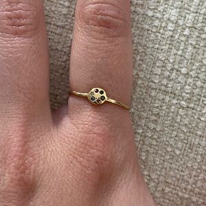 Gold Circle Ring with Colored Gems